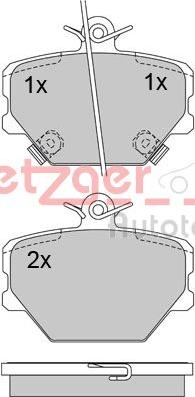 Metzger 1170077 - Kit de plaquettes de frein, frein à disque cwaw.fr