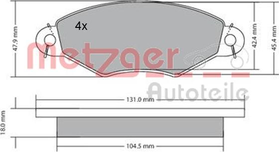 Metzger 1170199 - Kit de plaquettes de frein, frein à disque cwaw.fr