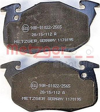 Metzger 1170195 - Kit de plaquettes de frein, frein à disque cwaw.fr