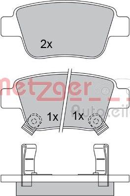 Metzger 1170193 - Kit de plaquettes de frein, frein à disque cwaw.fr