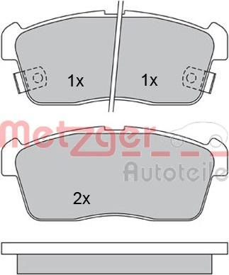 Metzger 1170197 - Kit de plaquettes de frein, frein à disque cwaw.fr