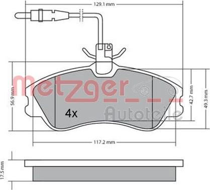 Metzger 1170150 - Kit de plaquettes de frein, frein à disque cwaw.fr