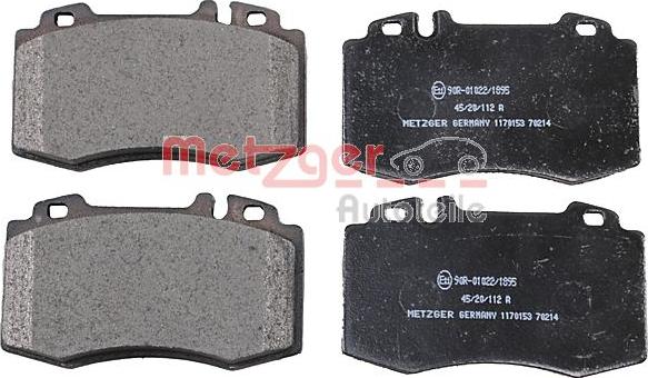 Metzger 1170153 - Kit de plaquettes de frein, frein à disque cwaw.fr