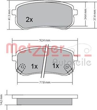 Metzger 1170169 - Kit de plaquettes de frein, frein à disque cwaw.fr