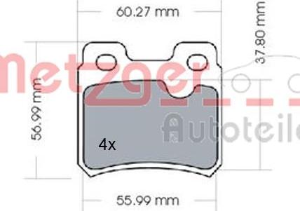 Metzger 1170165 - Kit de plaquettes de frein, frein à disque cwaw.fr