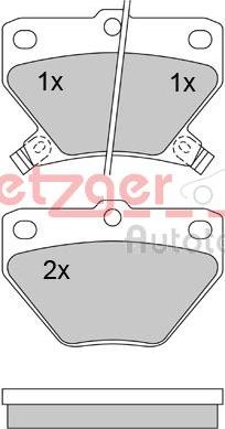 Metzger 1170160 - Kit de plaquettes de frein, frein à disque cwaw.fr