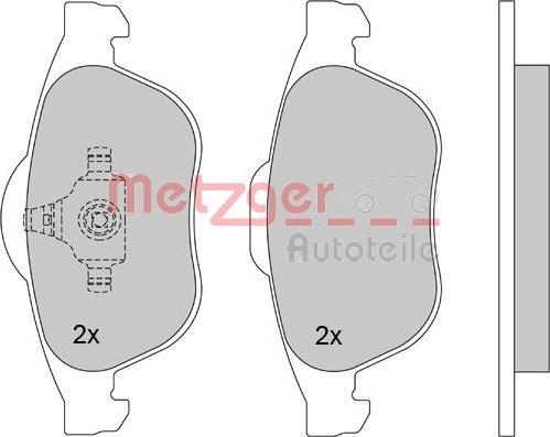 Metzger 1170161 - Kit de plaquettes de frein, frein à disque cwaw.fr