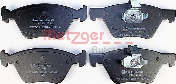 Metzger 1170162 - Kit de plaquettes de frein, frein à disque cwaw.fr