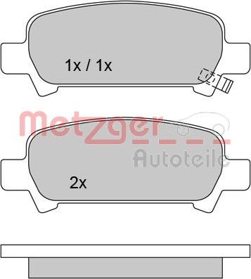 Metzger 1170167 - Kit de plaquettes de frein, frein à disque cwaw.fr