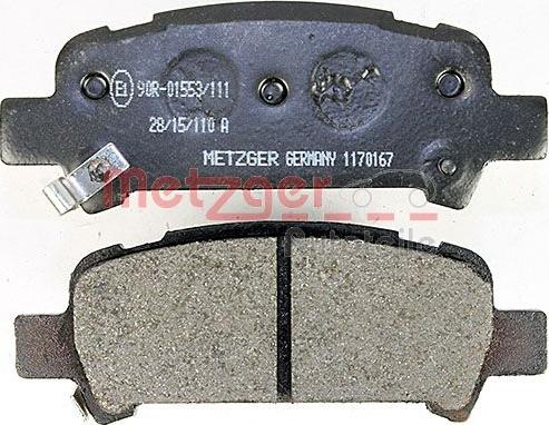 Metzger 1170167 - Kit de plaquettes de frein, frein à disque cwaw.fr