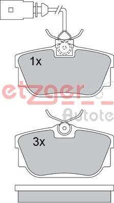 Metzger 1170109 - Kit de plaquettes de frein, frein à disque cwaw.fr