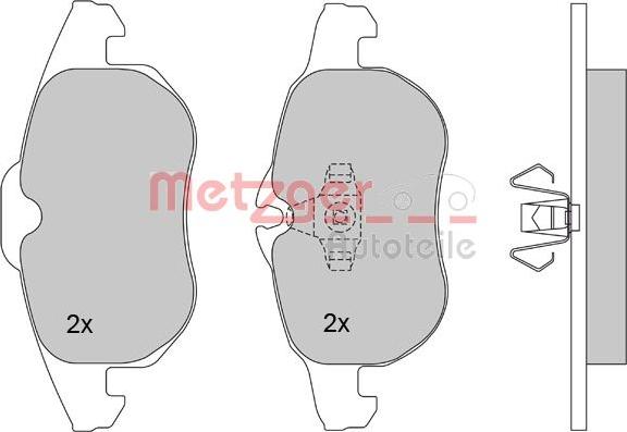 Metzger 1170100 - Kit de plaquettes de frein, frein à disque cwaw.fr