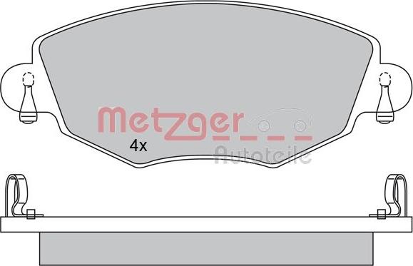 Metzger 1170107 - Kit de plaquettes de frein, frein à disque cwaw.fr