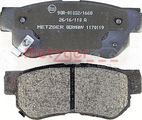 Metzger 1170119 - Kit de plaquettes de frein, frein à disque cwaw.fr