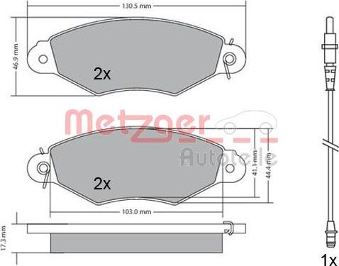 Metzger 1170115 - Kit de plaquettes de frein, frein à disque cwaw.fr