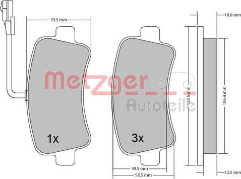 Metzger 1170111 - Kit de plaquettes de frein, frein à disque cwaw.fr