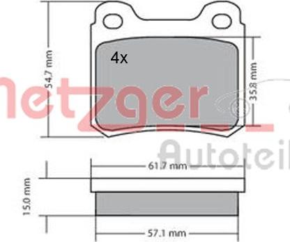 Metzger 1170112 - Kit de plaquettes de frein, frein à disque cwaw.fr