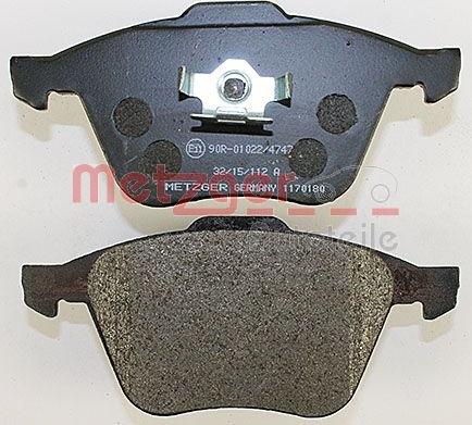 Metzger 1170180 - Kit de plaquettes de frein, frein à disque cwaw.fr