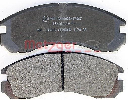 Metzger 1170135 - Kit de plaquettes de frein, frein à disque cwaw.fr