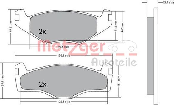 Metzger 1170136 - Kit de plaquettes de frein, frein à disque cwaw.fr