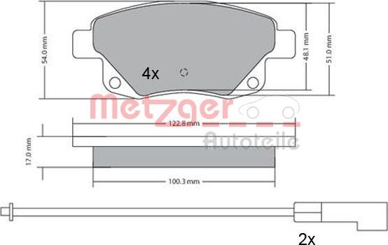 Metzger 1170138 - Kit de plaquettes de frein, frein à disque cwaw.fr