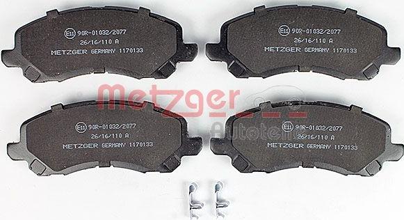 Metzger 1170133 - Kit de plaquettes de frein, frein à disque cwaw.fr