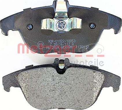 Metzger 1170132 - Kit de plaquettes de frein, frein à disque cwaw.fr