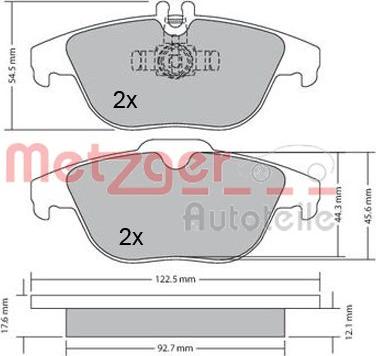 Metzger 1170132 - Kit de plaquettes de frein, frein à disque cwaw.fr