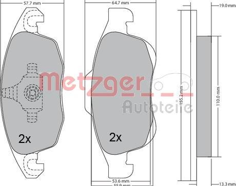 Metzger 1170129 - Kit de plaquettes de frein, frein à disque cwaw.fr