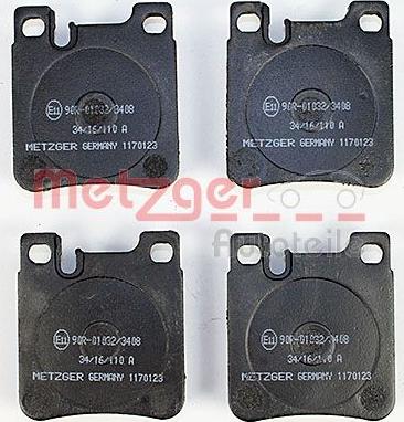 Metzger 1170123 - Kit de plaquettes de frein, frein à disque cwaw.fr