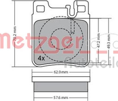 Metzger 1170123 - Kit de plaquettes de frein, frein à disque cwaw.fr