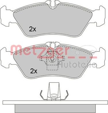 Metzger 1170179 - Kit de plaquettes de frein, frein à disque cwaw.fr