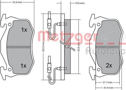 Metzger 1170176 - Kit de plaquettes de frein, frein à disque cwaw.fr