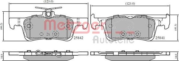 Metzger 1170896 - Kit de plaquettes de frein, frein à disque cwaw.fr