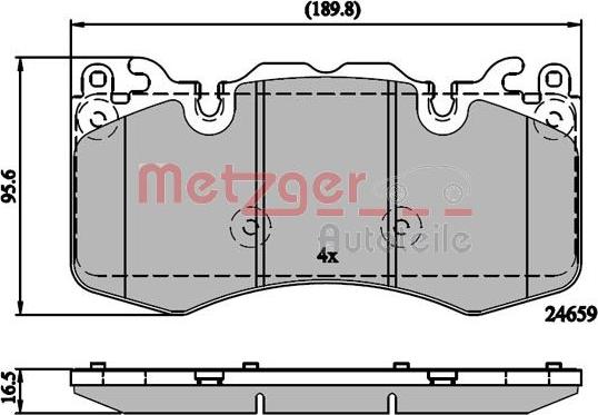 Metzger 1170890 - Kit de plaquettes de frein, frein à disque cwaw.fr