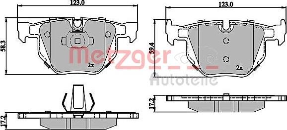 Metzger 1170843 - Kit de plaquettes de frein, frein à disque cwaw.fr