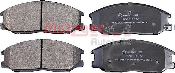 Metzger 1170865 - Kit de plaquettes de frein, frein à disque cwaw.fr