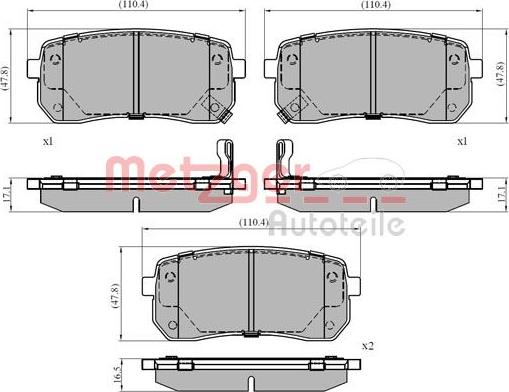 Metzger 1170866 - Kit de plaquettes de frein, frein à disque cwaw.fr