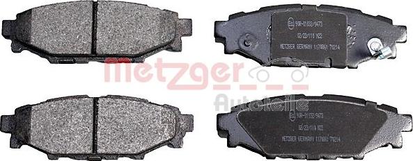 Metzger 1170861 - Kit de plaquettes de frein, frein à disque cwaw.fr