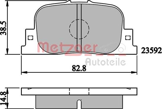 Metzger 1170868 - Kit de plaquettes de frein, frein à disque cwaw.fr