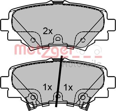 Metzger 1170801 - Kit de plaquettes de frein, frein à disque cwaw.fr