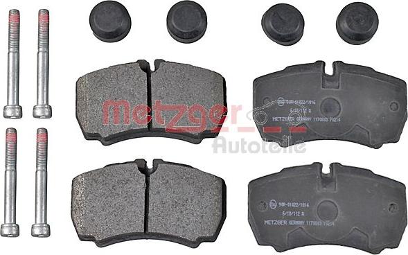 Metzger 1170803 - Kit de plaquettes de frein, frein à disque cwaw.fr