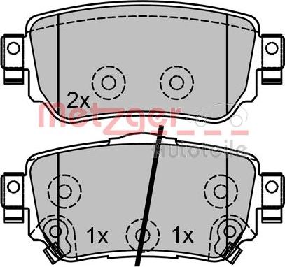 Metzger 1170802 - Kit de plaquettes de frein, frein à disque cwaw.fr