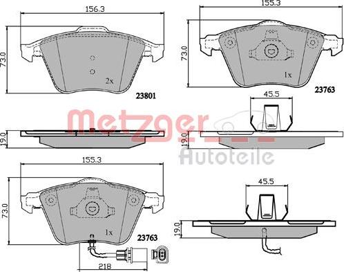 Metzger 1170881 - Kit de plaquettes de frein, frein à disque cwaw.fr