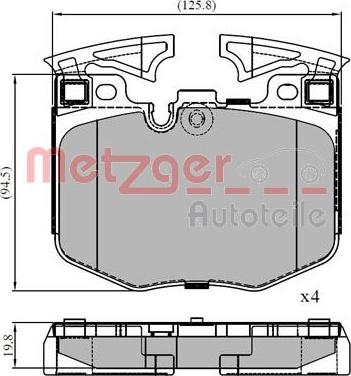 Metzger 1170888 - Kit de plaquettes de frein, frein à disque cwaw.fr