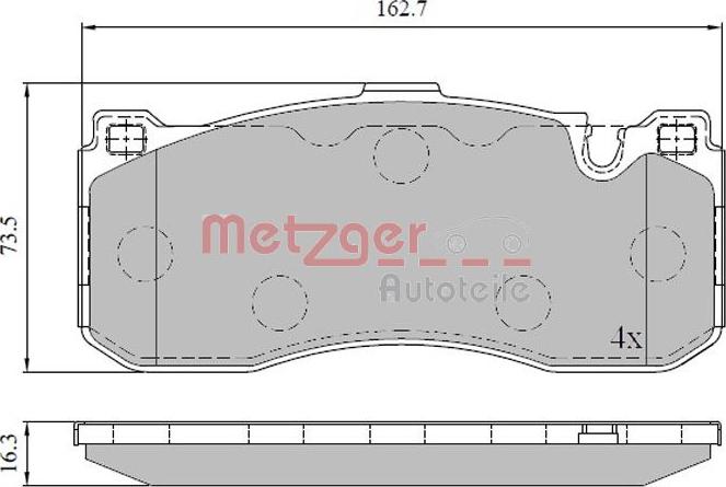 Metzger 1170830 - Kit de plaquettes de frein, frein à disque cwaw.fr