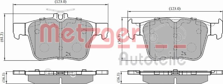 Metzger 1170829 - Kit de plaquettes de frein, frein à disque cwaw.fr