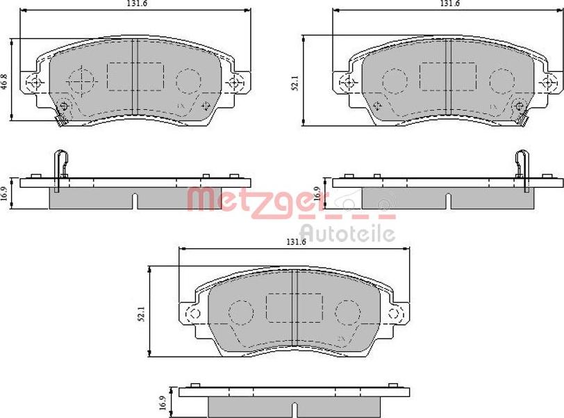 Metzger 1170824 - Kit de plaquettes de frein, frein à disque cwaw.fr