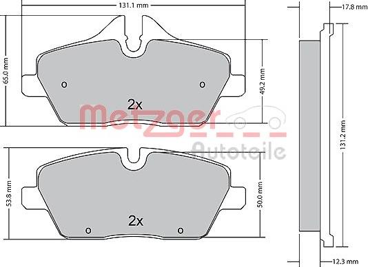 Metzger 1170826 - Kit de plaquettes de frein, frein à disque cwaw.fr