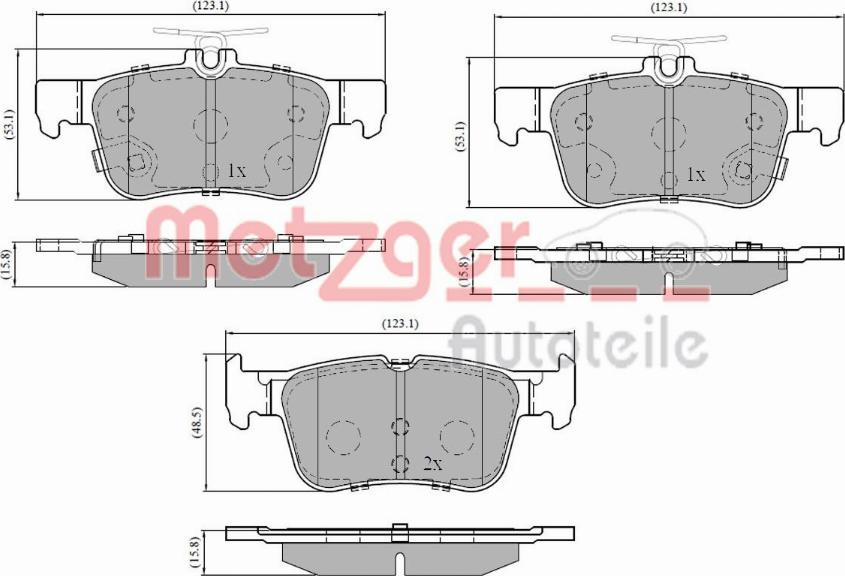 Metzger 1170827 - Kit de plaquettes de frein, frein à disque cwaw.fr